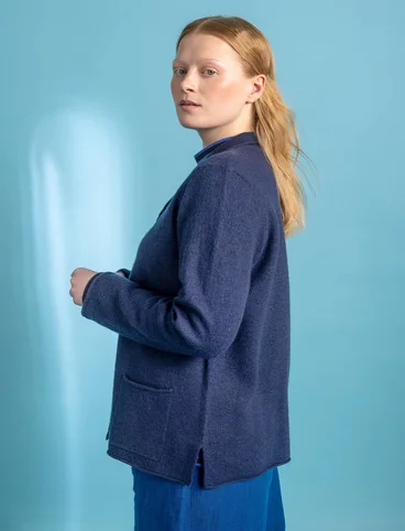 Felted jacket in organic wool - dark indigo