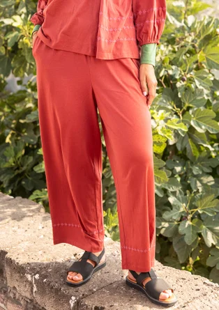 Pantalon "Cora" en jersey de coton biologique tricoté - gneiss