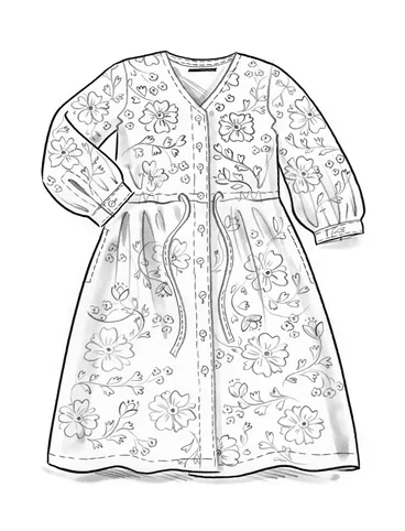 Vevd kjole «Rosendale» i økologisk bomull - svart