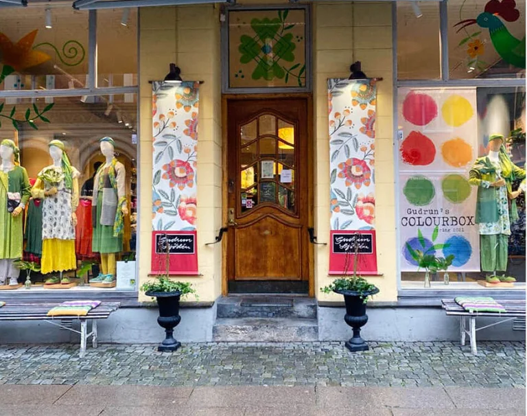 Gudrun Sjödén’s store on Skomakaregatan in Malmö.  