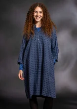 “Asta” woven linen dress - mist blue/patterned