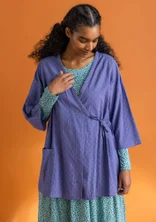 Woven kimono in organic cotton dobby - bluebell