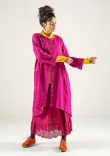 Woven “Olivia” dress in organic cotton - cerise/patterned