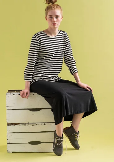 “Billie” jersey skirt in organic cotton/modal - black