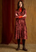 “Sanvi” patterned organic cotton jersey dress - beetroot