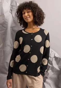 “Ina” organic cotton/lyocell cardigan - black