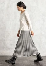 Knit skirt in organic/recycled cotton - grey melange/solid colour