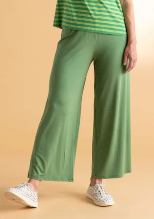 Lyocell/elastane jersey trousers - elm green