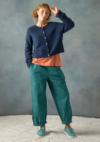 Pantalon tissé "Pavement" en coton biologique - vert forêt humide