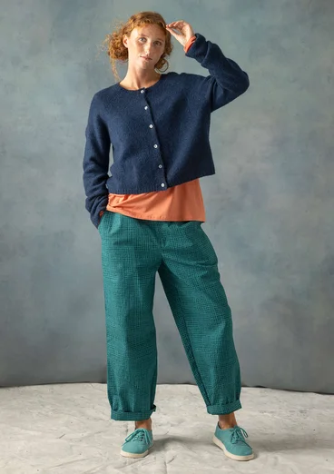 “Pavement” woven organic cotton trousers - rainforest green