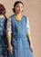 Geweven jurk van linnen/modal (vlasblauw S)