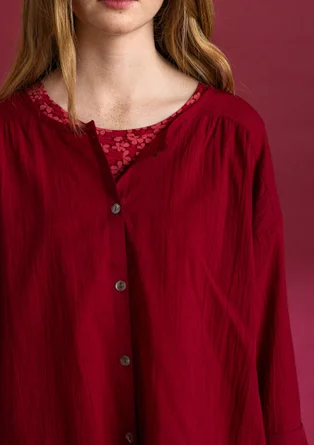 Woven “Hedda” blouse in organic cotton - pomegranate