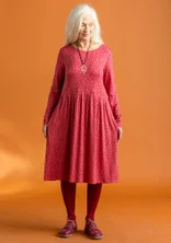 Tricot jurk "Helga" van lyocell/elastaan - koraal/dessin