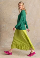 “Bianca” lyocell/elastane jersey top - dark emerald/patterned