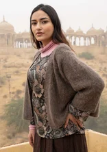 “Sora” cardigan in an alpaca blend - light potato/melange