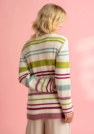 “Edna” Bästis sweater in recycled cotton - multicoloured/striped