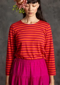 Woven cotton/silk skirt - cerise