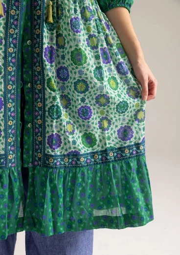 “Suzani” woven dress in organic cotton - mint