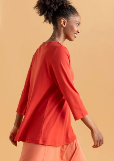 “Millie” organic cotton/modal jersey top - parrot red