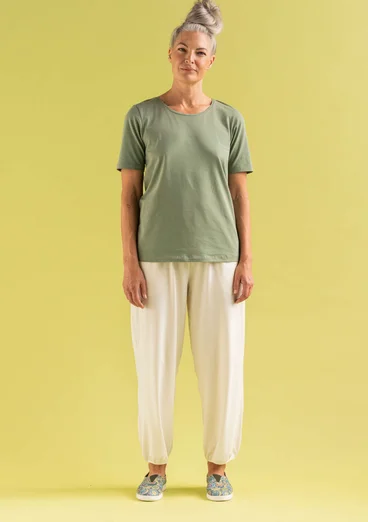 Jersey pants in organic cotton/spandex - ecru