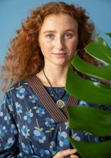 “Andes” blouse in organic cotton - dark indigo