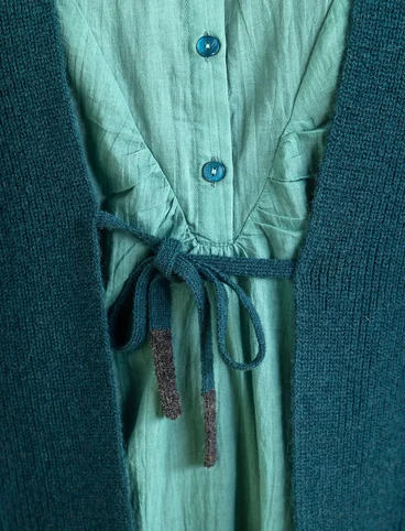 Long cardigan in wool - dark jade