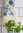 “Desert Bloom” organic cotton tea towel - flax blue