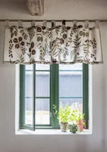 “Olives” organic cotton curtain valance - natural