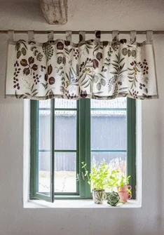 ��“Olives” organic cotton curtain valance - natural