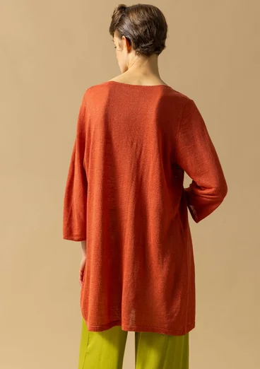 Knit tunic in linen/recycled linen - brick