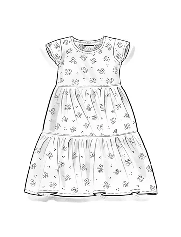 Vevd kjole «Floria» i økologisk bomull - gullregn