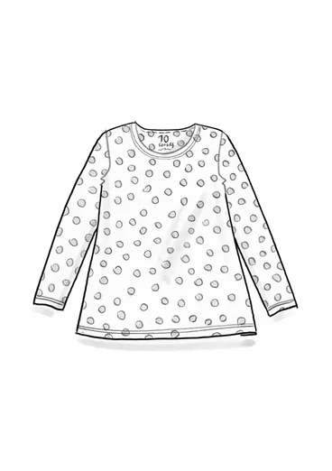 Tricot top "Pearl" van lyocell/elastaan - laguneblauw/dessin