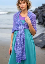 “Bow” shawl in organic cotton - klein blue