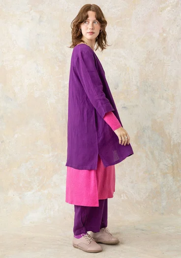 Woven linen blouse - plum