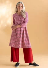 Robe ”Eleonora” en jersey de coton biologique/élasthanne - bégonia rose/motif