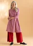 “Eleonora” organic cotton/elastane jersey dress (pink begonia/patterned XL)