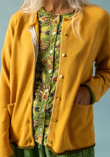 Organic/recycled cotton cardigan - light ochre