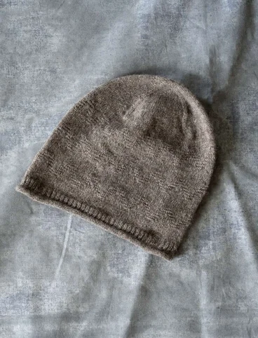Mütze aus Wolle - hellkartoffelmelange-ungefärbt