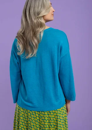 Knitted linen sweater - lagoon blue