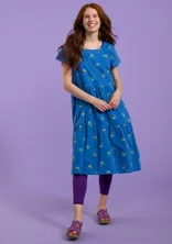 Geweven jurk "Floria" van biologisch katoen - mediterraan blauw