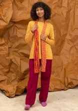 Striped long-sleeved top in organic cotton - orange/ginger
