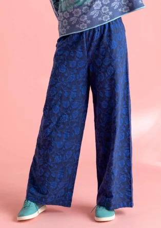 “Hazel” jersey pants in organic cotton/spandex - blue mussel