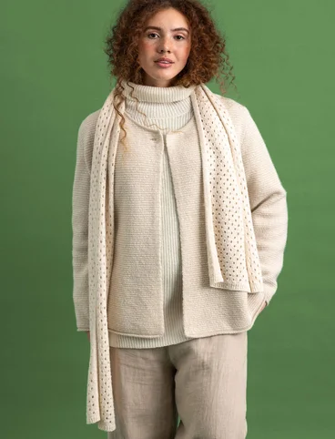 Knitted organic cotton scarf - almond milk