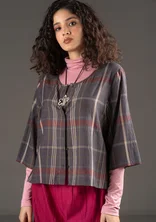 “Kate” woven blouse in organic cotton - ash grey