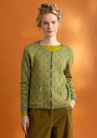 “Freja” cardigan in organic/recycled cotton - sea green