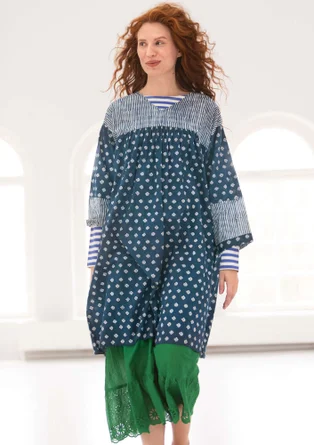 “Millie” woven organic cotton dress - indigo