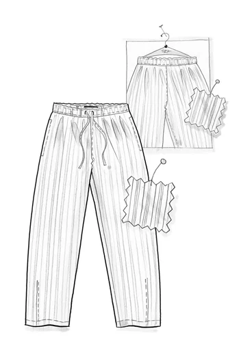 Pantalon "Alba" en tissu de coton biologique/chanvre - bleu montagne