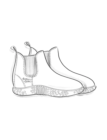 Støvler i nubuck med elastisk indsats - sort