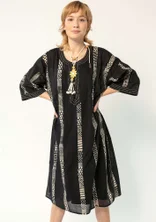 Kaftan „Ghana“ aus Öko-Baumwolle - schwarz