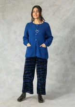 “Paraguay” velour pants in organic cotton/recycled polyester - porcelain blue